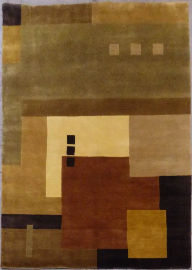 One Of The Kind Indian Modern Design Rug 8'3" X 5'7"